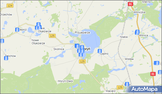 mapa Moryń, Moryń na mapie Targeo