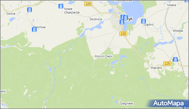 mapa Moryń-Dwór, Moryń-Dwór na mapie Targeo