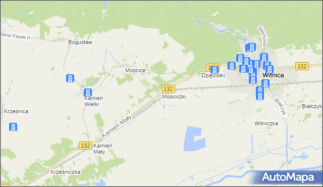 mapa Mościczki, Mościczki na mapie Targeo