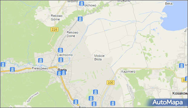 mapa Moście Błota, Moście Błota na mapie Targeo
