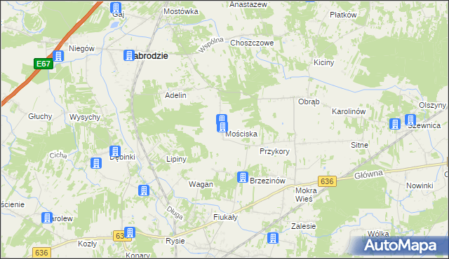 mapa Mościska gmina Zabrodzie, Mościska gmina Zabrodzie na mapie Targeo