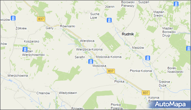 mapa Mościska-Kolonia, Mościska-Kolonia na mapie Targeo