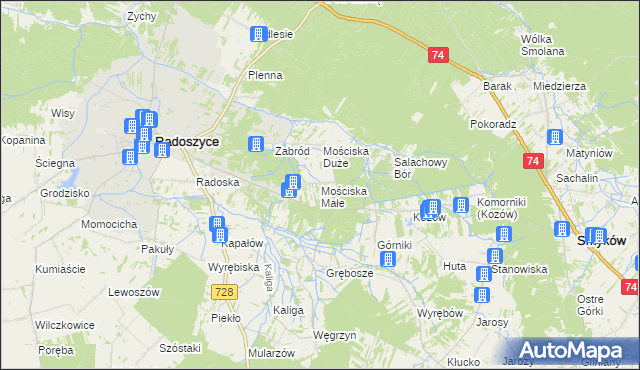 mapa Mościska Małe, Mościska Małe na mapie Targeo