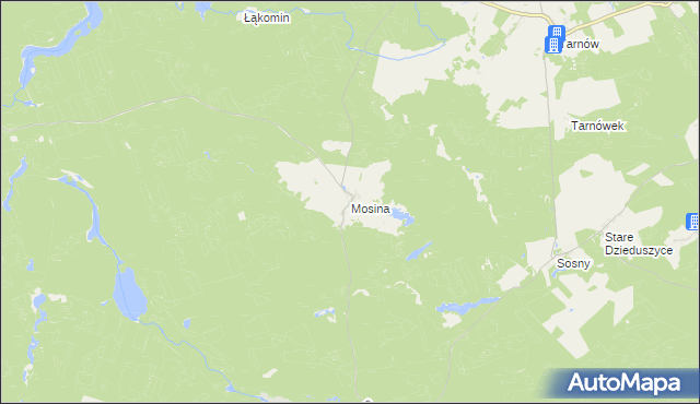 mapa Mosina gmina Witnica, Mosina gmina Witnica na mapie Targeo