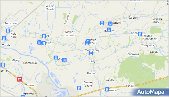 mapa Moszczany, Moszczany na mapie Targeo