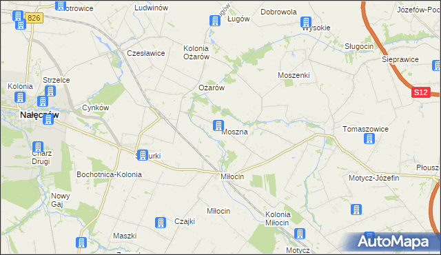 mapa Moszna gmina Jastków, Moszna gmina Jastków na mapie Targeo