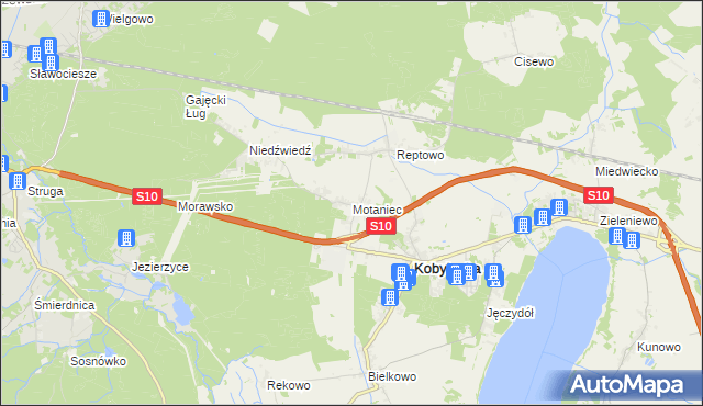 mapa Motaniec, Motaniec na mapie Targeo