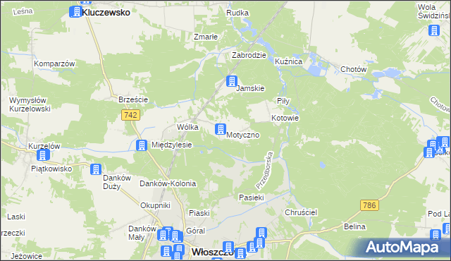 mapa Motyczno, Motyczno na mapie Targeo