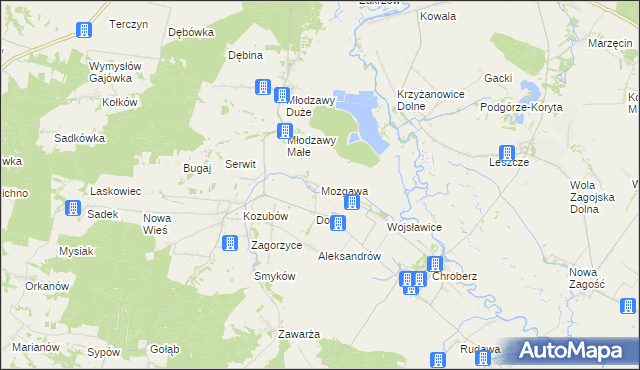 mapa Mozgawa, Mozgawa na mapie Targeo