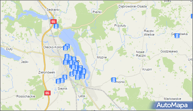 mapa Możne, Możne na mapie Targeo