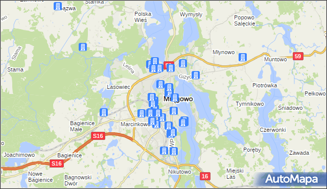 mapa Mrągowo, Mrągowo na mapie Targeo