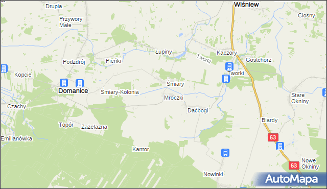 mapa Mroczki gmina Wiśniew, Mroczki gmina Wiśniew na mapie Targeo