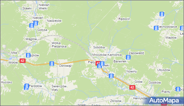 mapa Mroczków-Kamionka, Mroczków-Kamionka na mapie Targeo