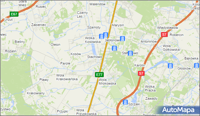 mapa Mroków gmina Lesznowola, Mroków gmina Lesznowola na mapie Targeo