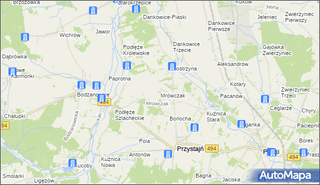 mapa Mrówczak, Mrówczak na mapie Targeo