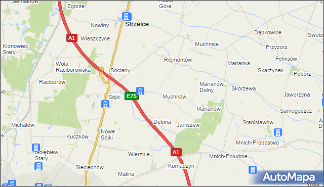 mapa Muchnów, Muchnów na mapie Targeo