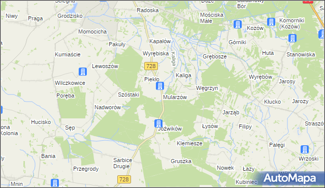 mapa Mularzów, Mularzów na mapie Targeo