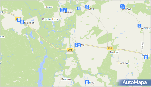 mapa Nacław gmina Polanów, Nacław gmina Polanów na mapie Targeo