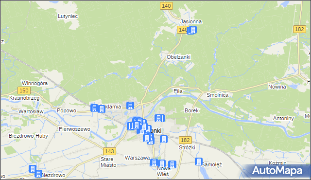 mapa Nadolnik gmina Wronki, Nadolnik gmina Wronki na mapie Targeo