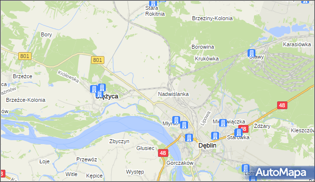 mapa Nadwiślanka, Nadwiślanka na mapie Targeo