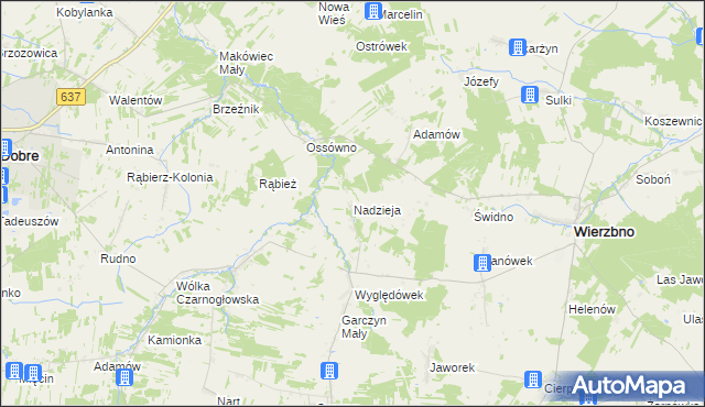 mapa Nadzieja gmina Wierzbno, Nadzieja gmina Wierzbno na mapie Targeo