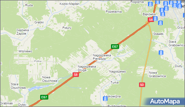 mapa Nagoszewka Pierwsza, Nagoszewka Pierwsza na mapie Targeo