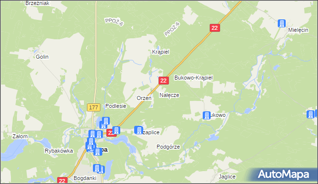 mapa Nałęcze, Nałęcze na mapie Targeo