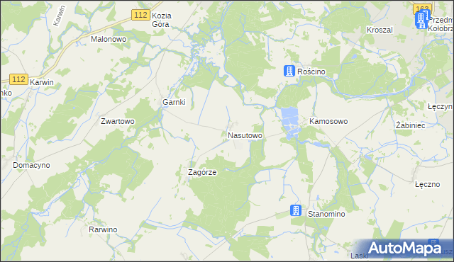 mapa Nasutowo, Nasutowo na mapie Targeo