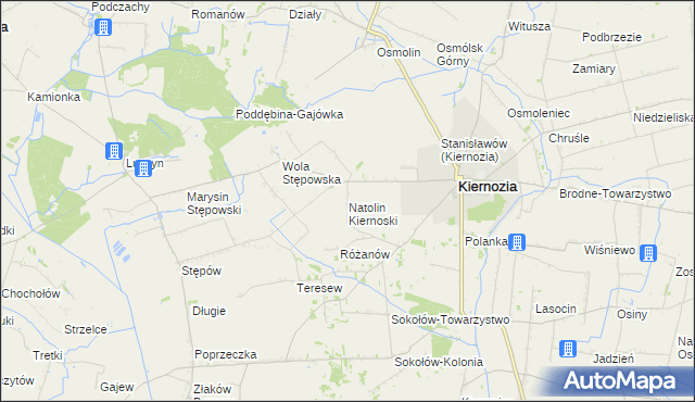 mapa Natolin Kiernoski, Natolin Kiernoski na mapie Targeo