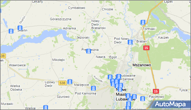 mapa Nawra gmina Nowe Miasto Lubawskie, Nawra gmina Nowe Miasto Lubawskie na mapie Targeo