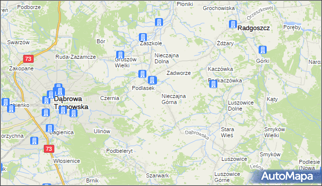 mapa Nieczajna Górna, Nieczajna Górna na mapie Targeo