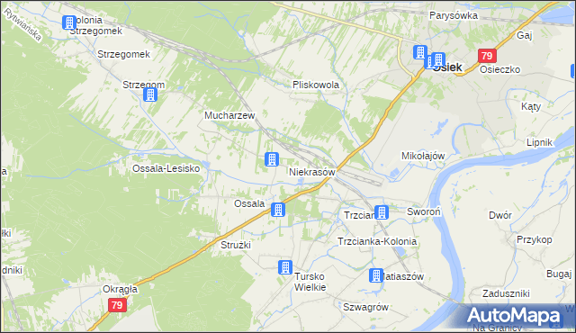 mapa Niekrasów, Niekrasów na mapie Targeo