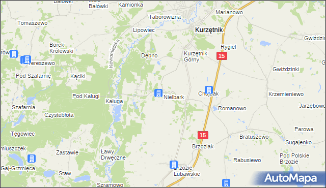 mapa Nielbark, Nielbark na mapie Targeo