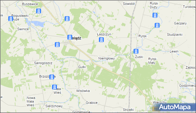 mapa Niemgłowy, Niemgłowy na mapie Targeo