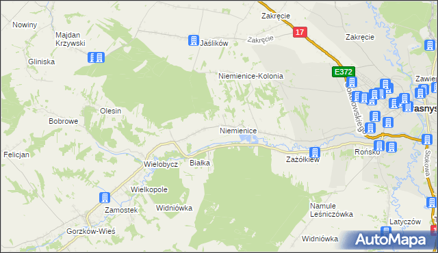 mapa Niemienice gmina Krasnystaw, Niemienice gmina Krasnystaw na mapie Targeo
