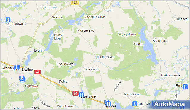 mapa Niemierzewo, Niemierzewo na mapie Targeo