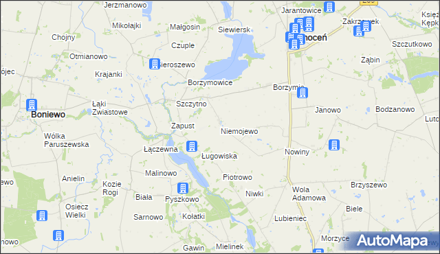 mapa Niemojewo gmina Choceń, Niemojewo gmina Choceń na mapie Targeo