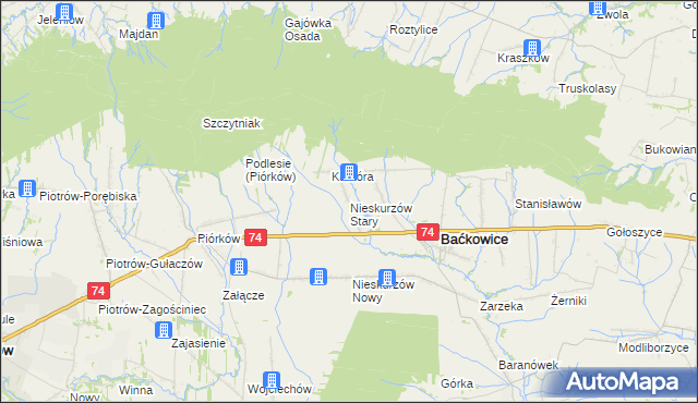 mapa Nieskurzów Stary, Nieskurzów Stary na mapie Targeo