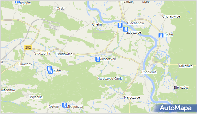 mapa Nieszczyce, Nieszczyce na mapie Targeo