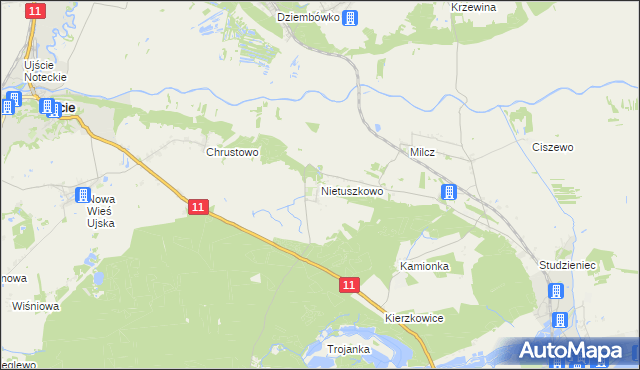 mapa Nietuszkowo, Nietuszkowo na mapie Targeo