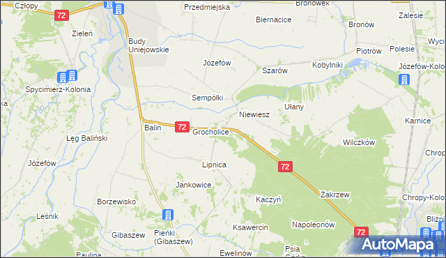 mapa Niewiesz-Kolonia, Niewiesz-Kolonia na mapie Targeo