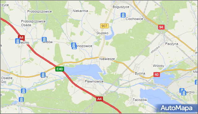 mapa Niewiesze, Niewiesze na mapie Targeo