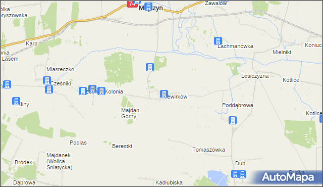 mapa Niewirków, Niewirków na mapie Targeo