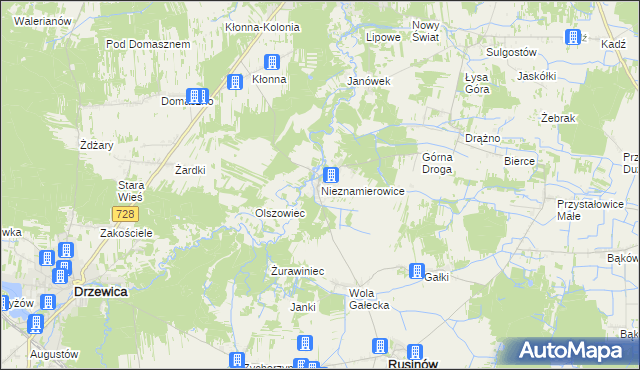 mapa Nieznamierowice, Nieznamierowice na mapie Targeo