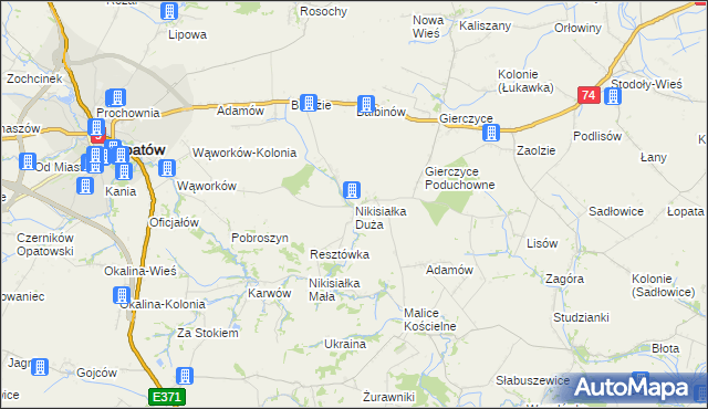 mapa Nikisiałka Duża, Nikisiałka Duża na mapie Targeo