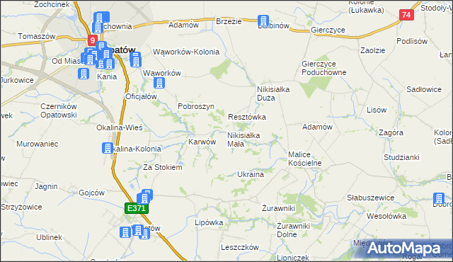 mapa Nikisiałka Mała, Nikisiałka Mała na mapie Targeo