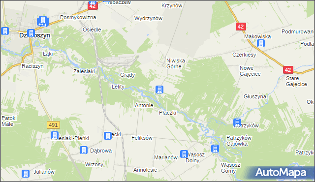 mapa Niwiska Dolne, Niwiska Dolne na mapie Targeo