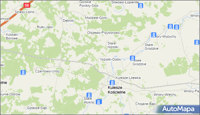 mapa Niziołki-Dobki, Niziołki-Dobki na mapie Targeo