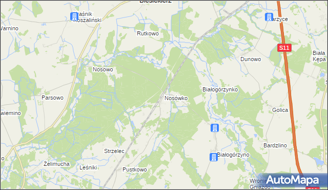 mapa Nosówko, Nosówko na mapie Targeo