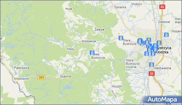 mapa Nowa Bystrzyca, Nowa Bystrzyca na mapie Targeo